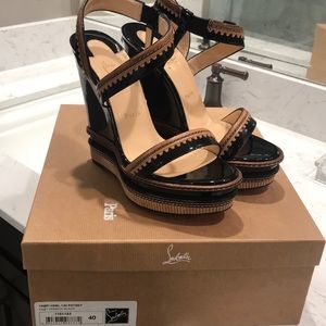 Christian Louboutin Black Wedges Size 40 Brand new